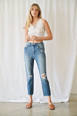 Stretch Super High Rise Mom Jean