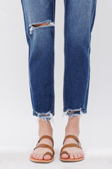 SUPER HIGH RISE MOM JEAN W/ BUTTON UP