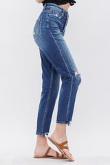 SUPER HIGH RISE MOM JEAN W/ BUTTON UP