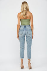 STRETCH SUPER HIGH RISE MOM JEAN
