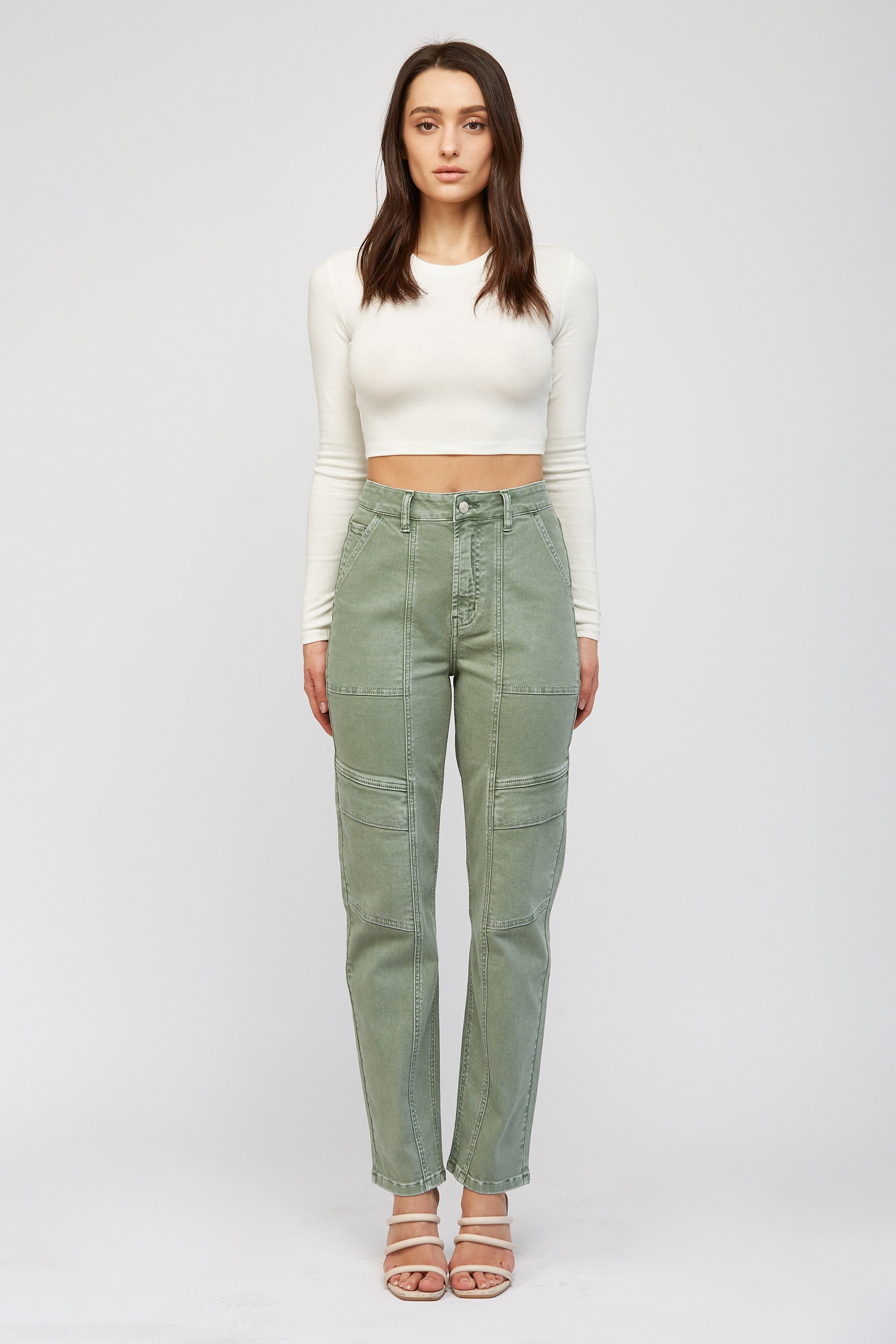 Mica Denim Super High Rise Mom Cargo Pants Secondary image