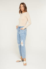 SUPER HIGH DISTRESSED MOM JEAN