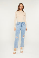 SUPER HIGH DISTRESSED MOM JEAN