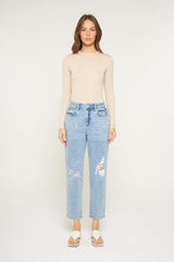 Super High Distressed Mom Jean