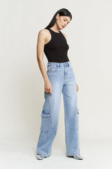 High Rise Wide Leg Cargo