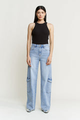 High Rise Wide Leg Cargo