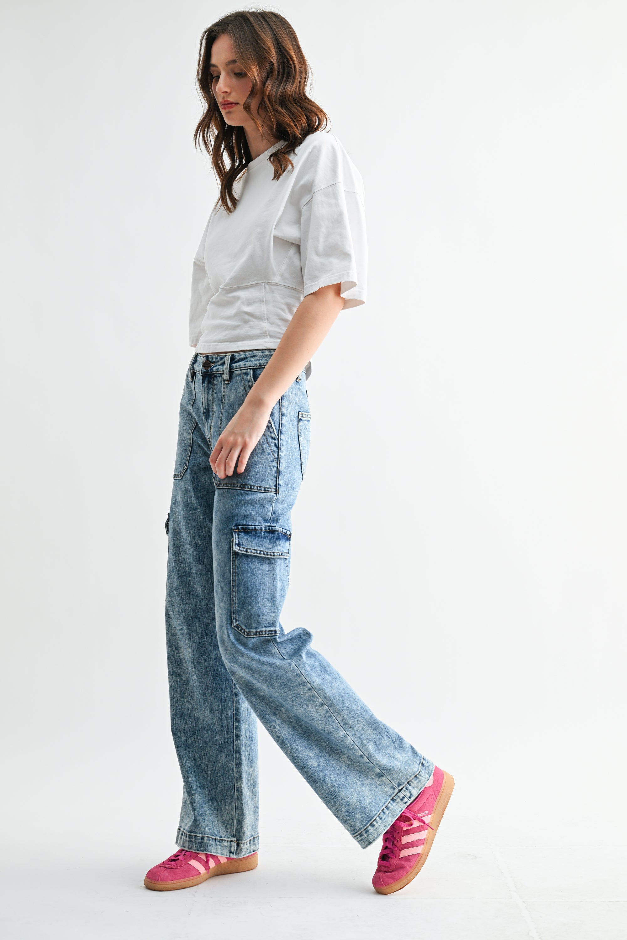 High Rise Wide Leg W Acid Cargo Secondary image