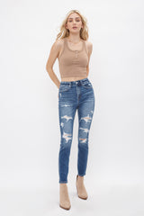 High Rise Ankle Skinny