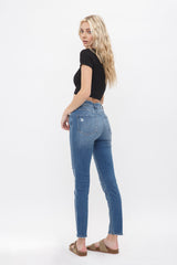 Mid Rise Ankle Skinny With Repair Patch