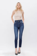 Super High Crop Skinny Double Waist Band