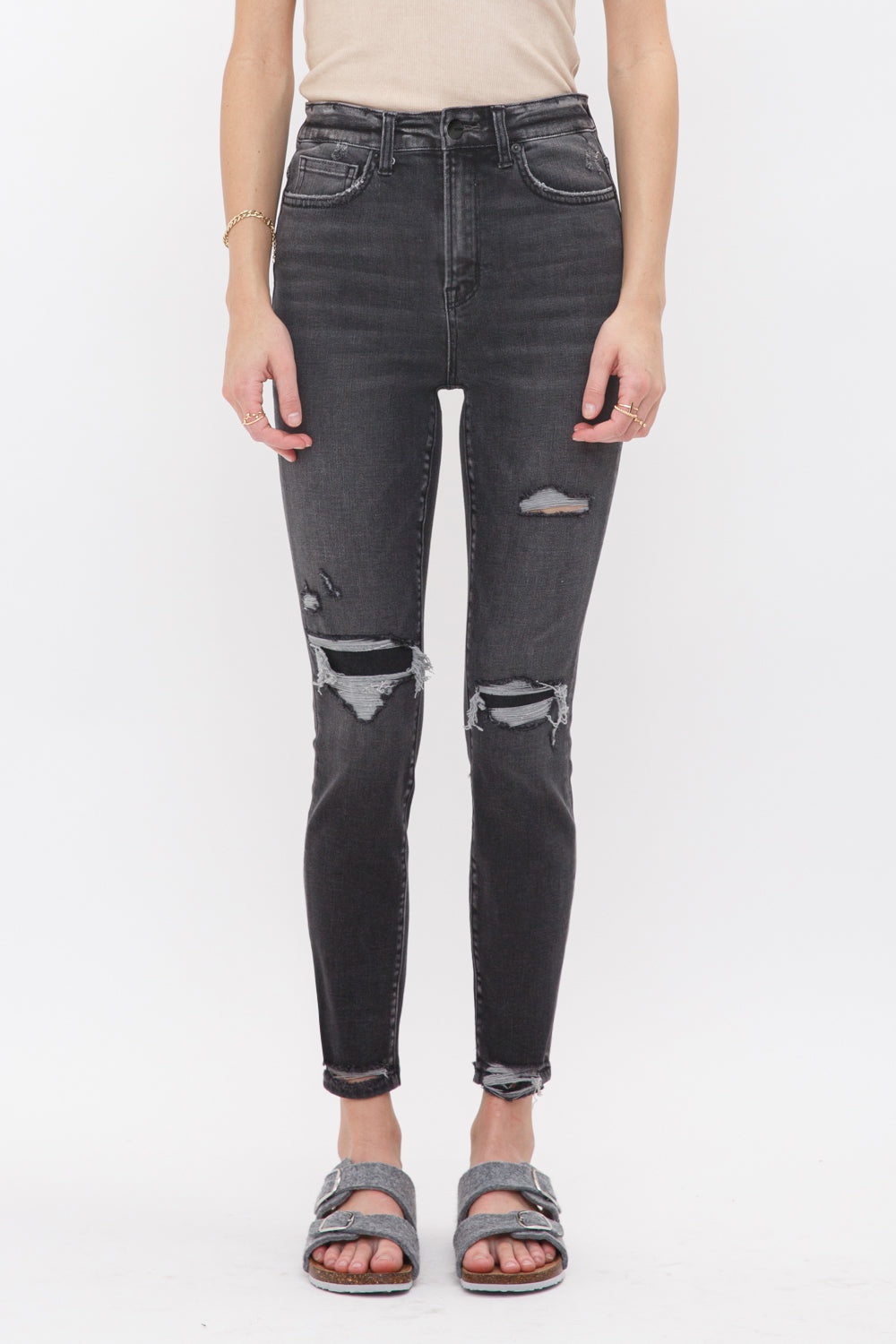 Mica Denim Super High Rise Crop Skinny with Patch Secondary image