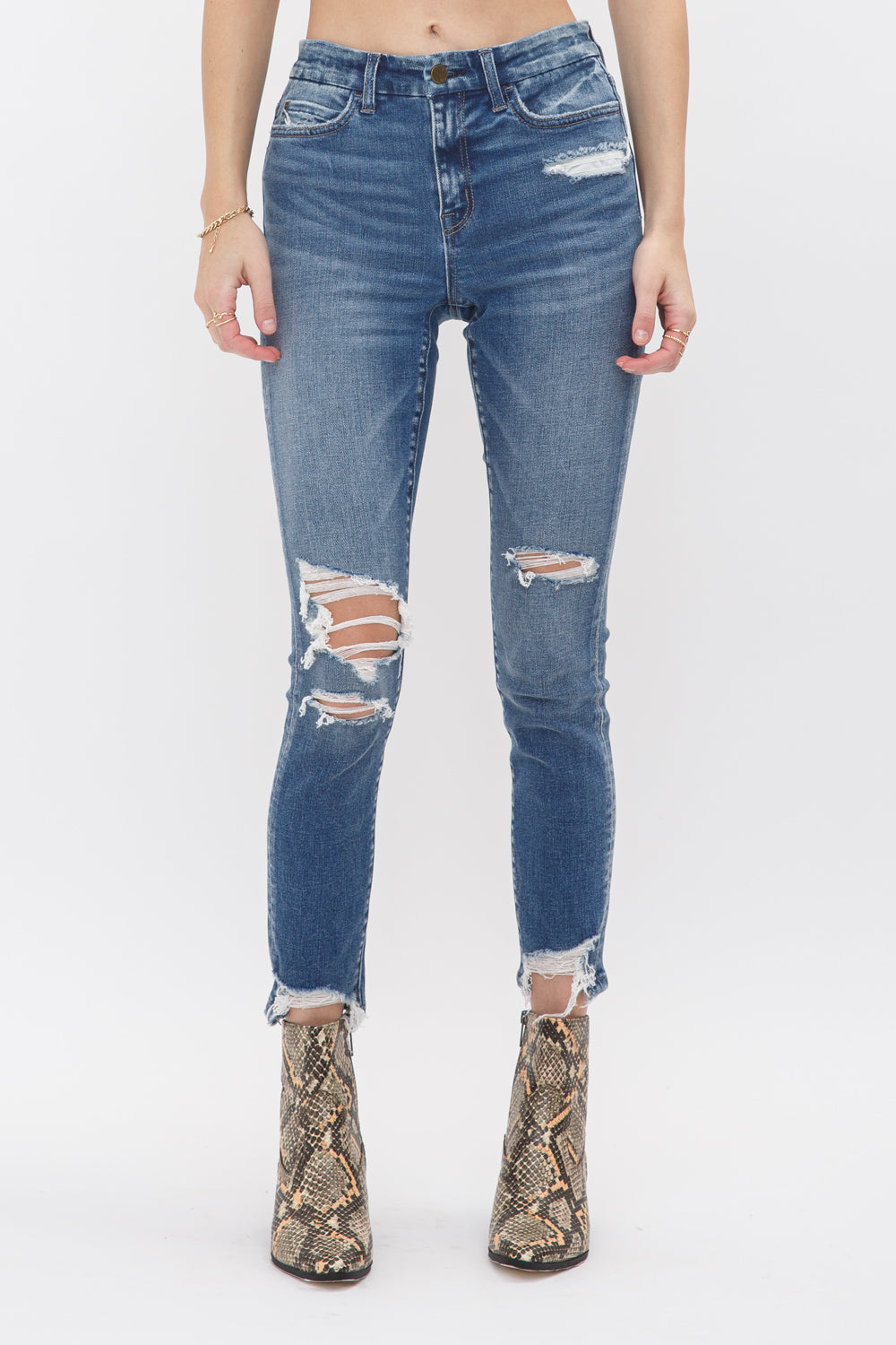 Mica Denim Mid Rise Crop Skinny Secondary image