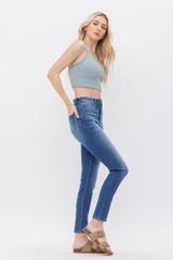 High Rise Ankle Skinny With Seamless Waist Band