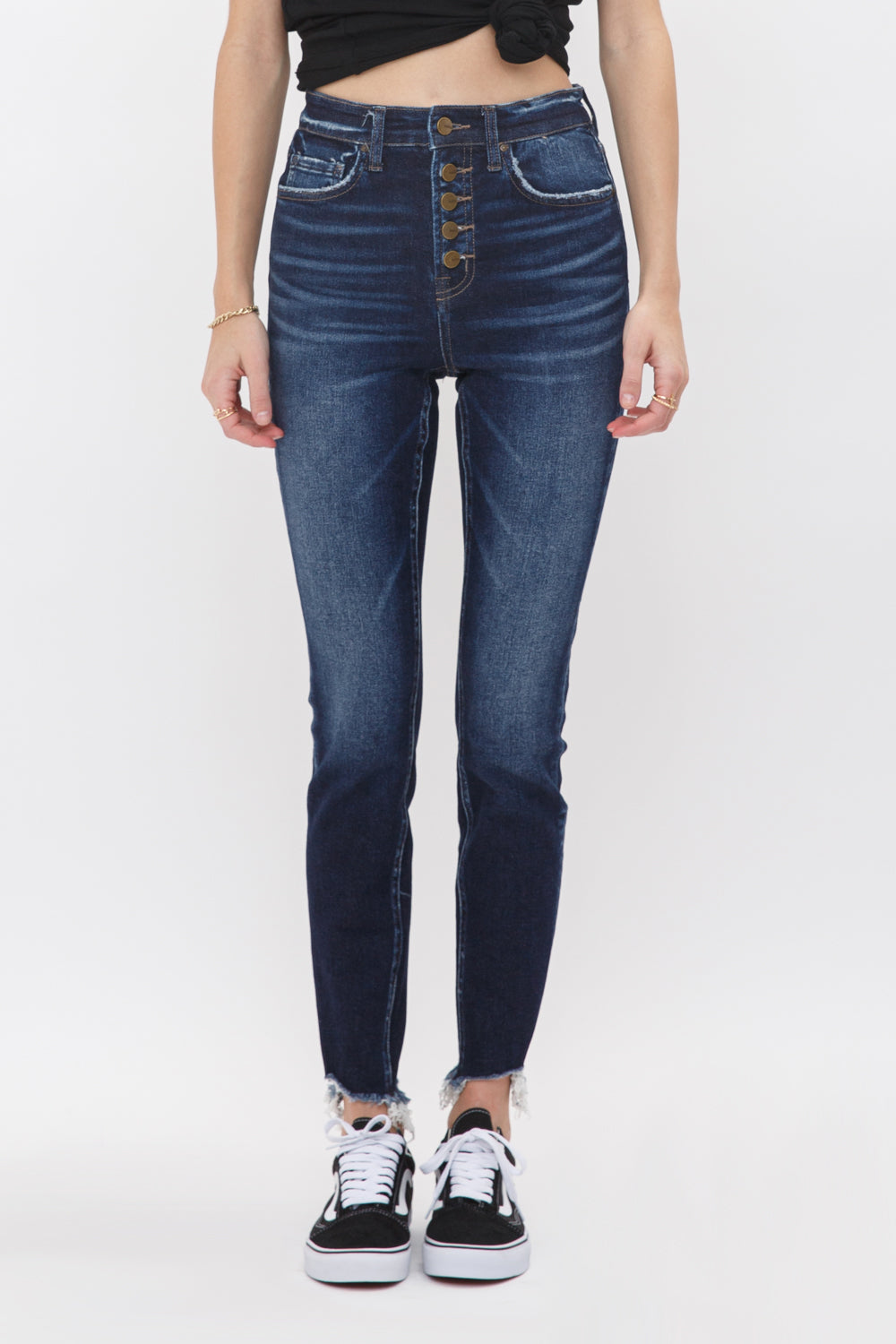 Mica Denim High Rise Ankle Skinny with Button-Up Secondary image