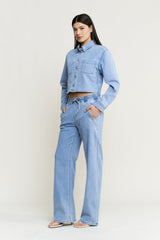 High Rise Elastic Wb Wide Leg