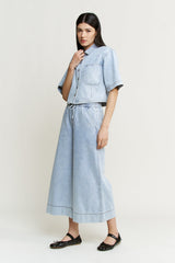 High Rise Wide Leg Capri