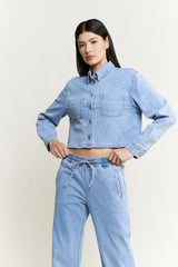 Cropped Denim Shirt