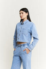 Cropped Denim Shirt