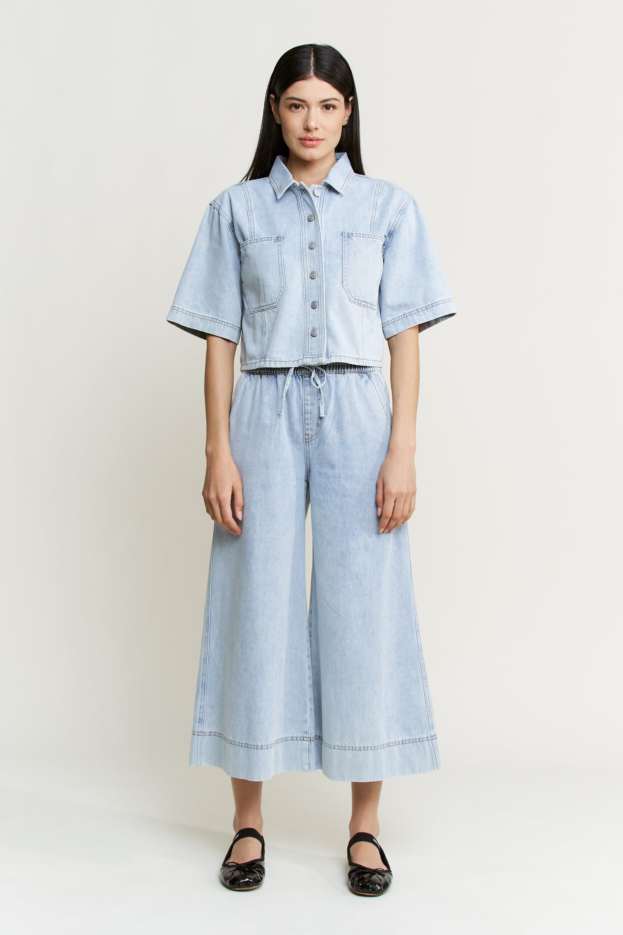 Mica Denim Cropped Denim Shirt Secondary image