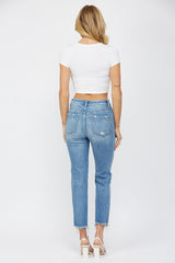 High Rise Slim Crop With Side Slit