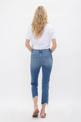 High Rise Slim Straight With Side Panel