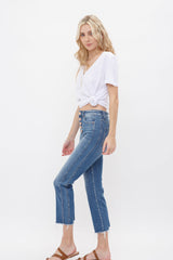 High Rise Slim Straight With Side Panel