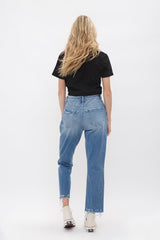 Super High Rise Straight Crop With Blocking