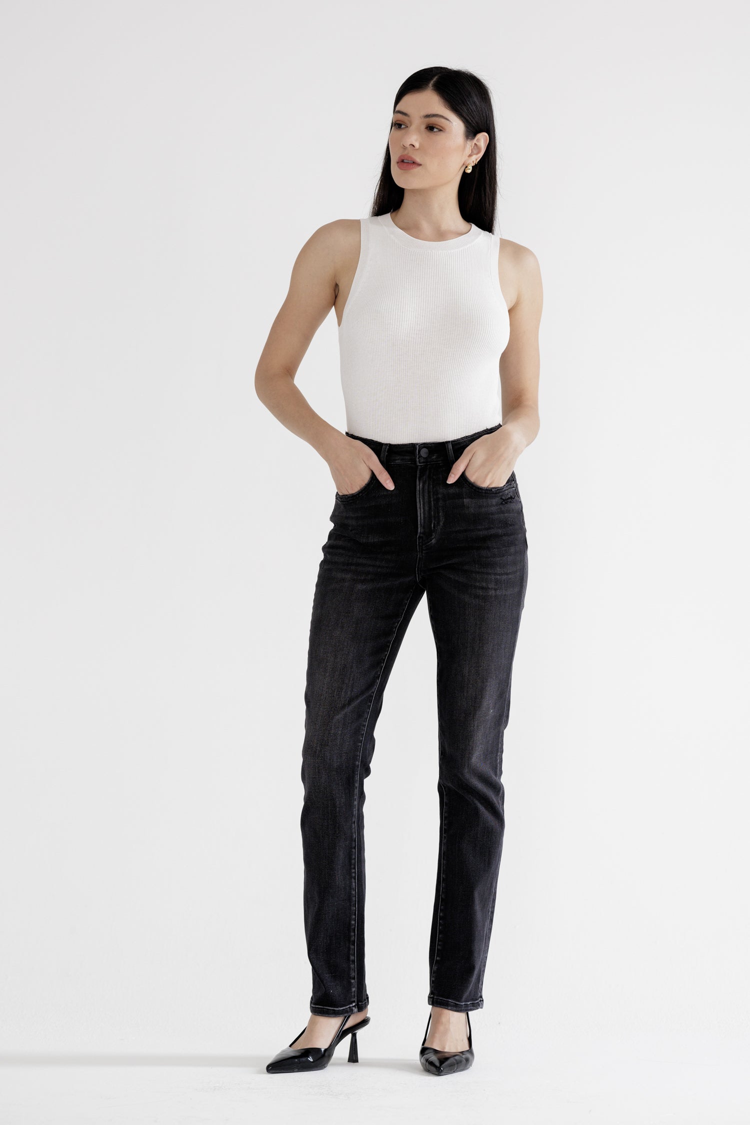 Mica Denim High Rise Slim Straight Leg Secondary image