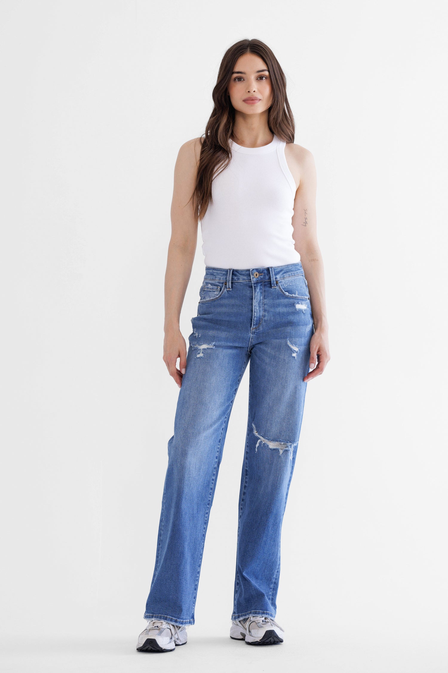 Mica Denim High Rise Distressed Straight Leg Secondary image