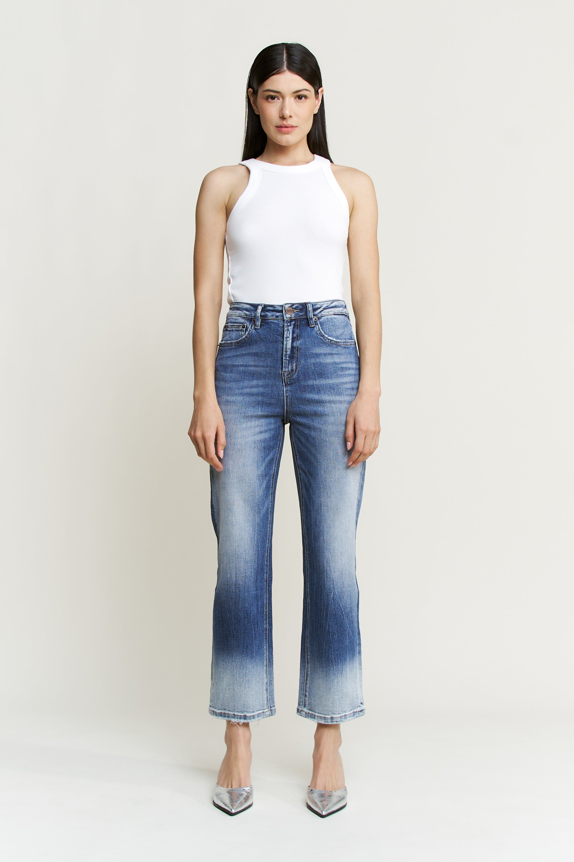 Mica Denim Super High Rise Relaxed Straight Crop Secondary image