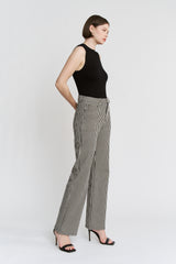 Super High Loose Fit Straight Striped Jeans