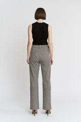 Super High Loose Fit Straight Striped Jeans