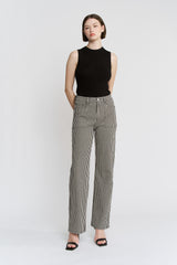 Super High Loose Fit Straight Striped Jeans