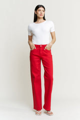 High Rise Straight Leg W Loose Fit