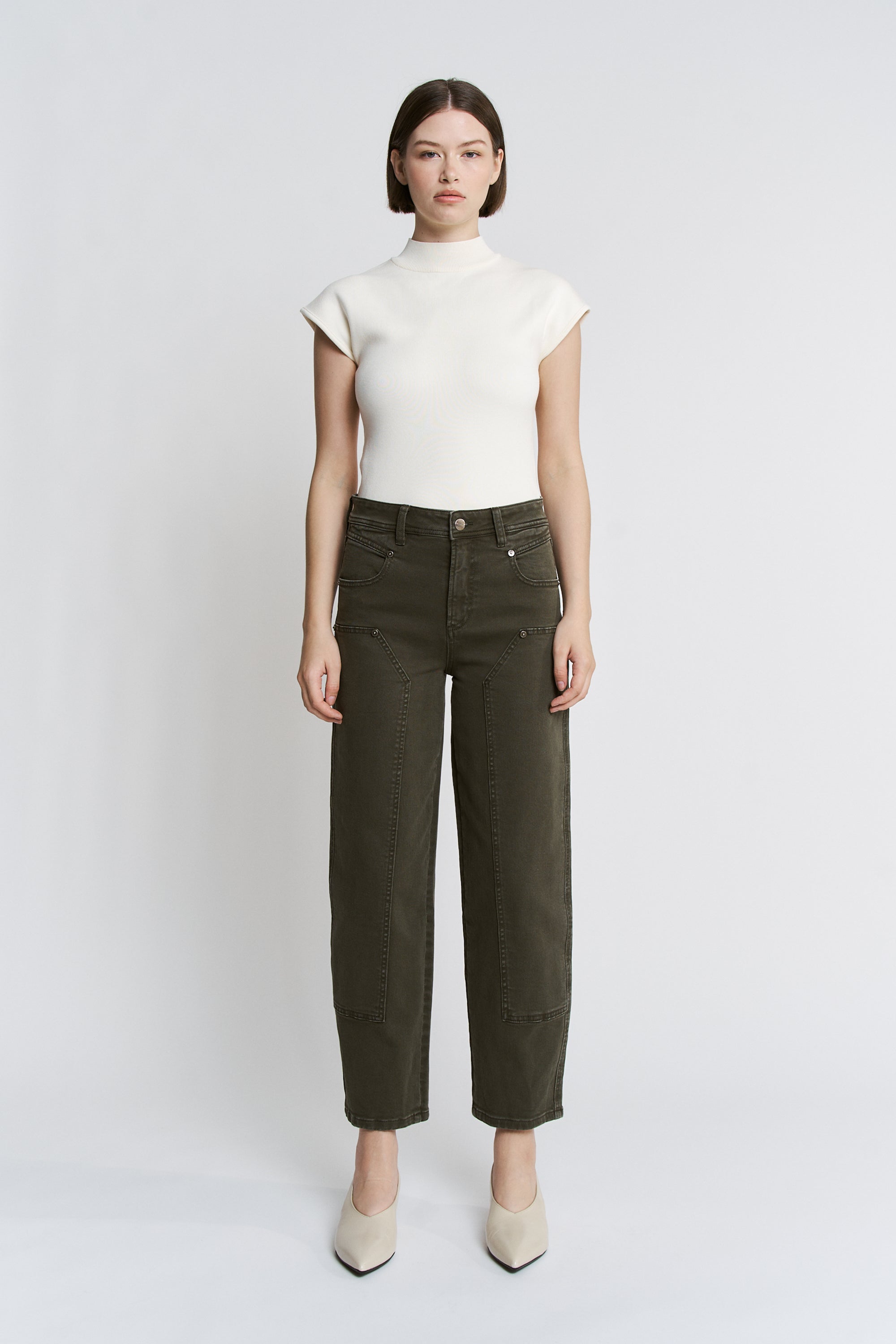 Mica Denim High Rise Ankle Straight Barrel Jeans Secondary image