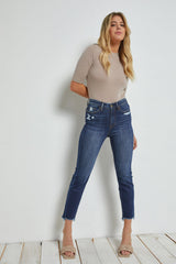 High Rise Straight Crop