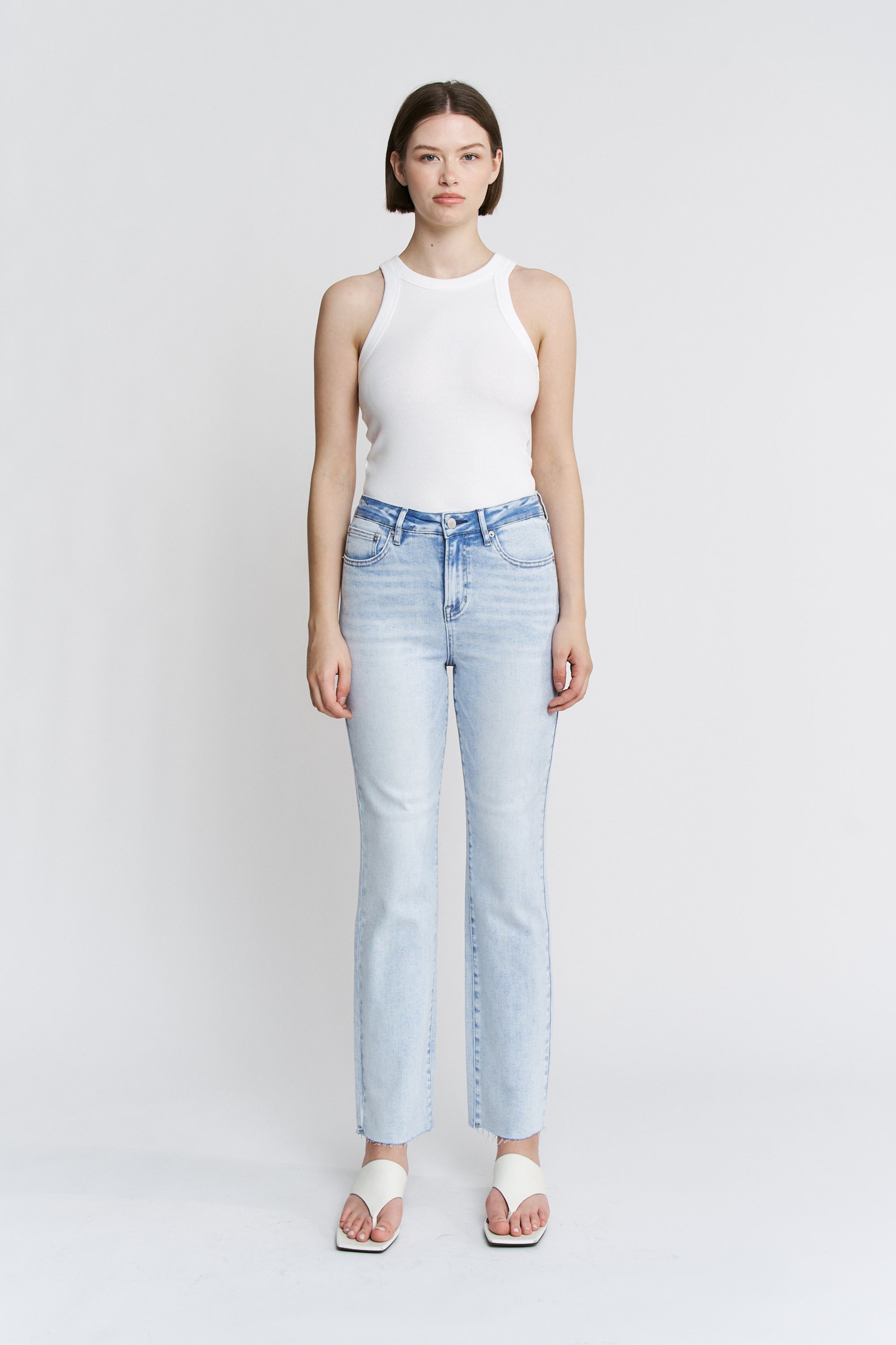 Mica Denim Super High Rise Raw Hem Ankle Straight Secondary image