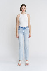 Super High Raw Hem Ankle Straight