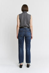 High Rise Ankle Straight With Uneven Hem