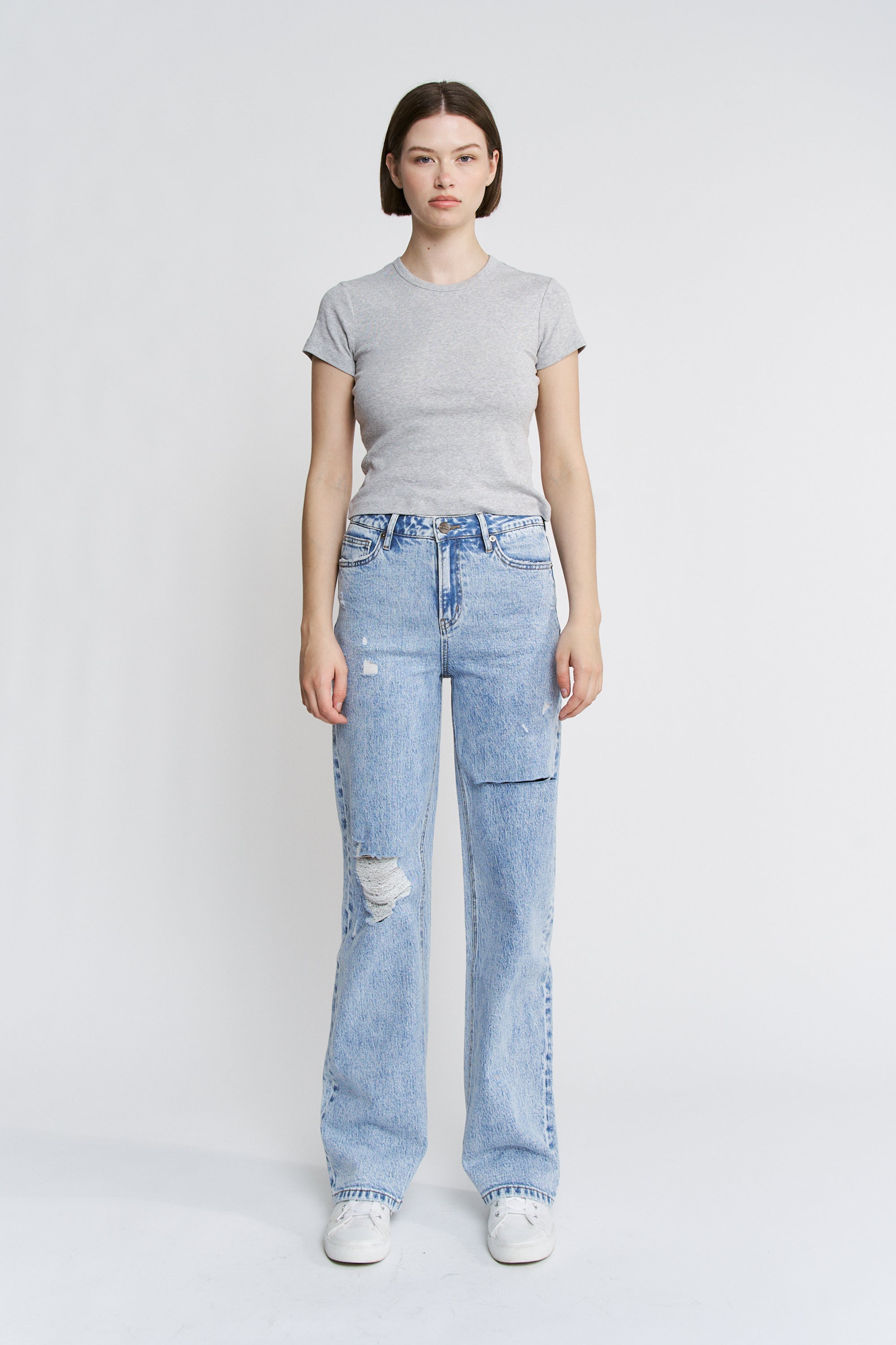 Mica Denim High Rise Straight Jeans with Loose Fit Secondary image