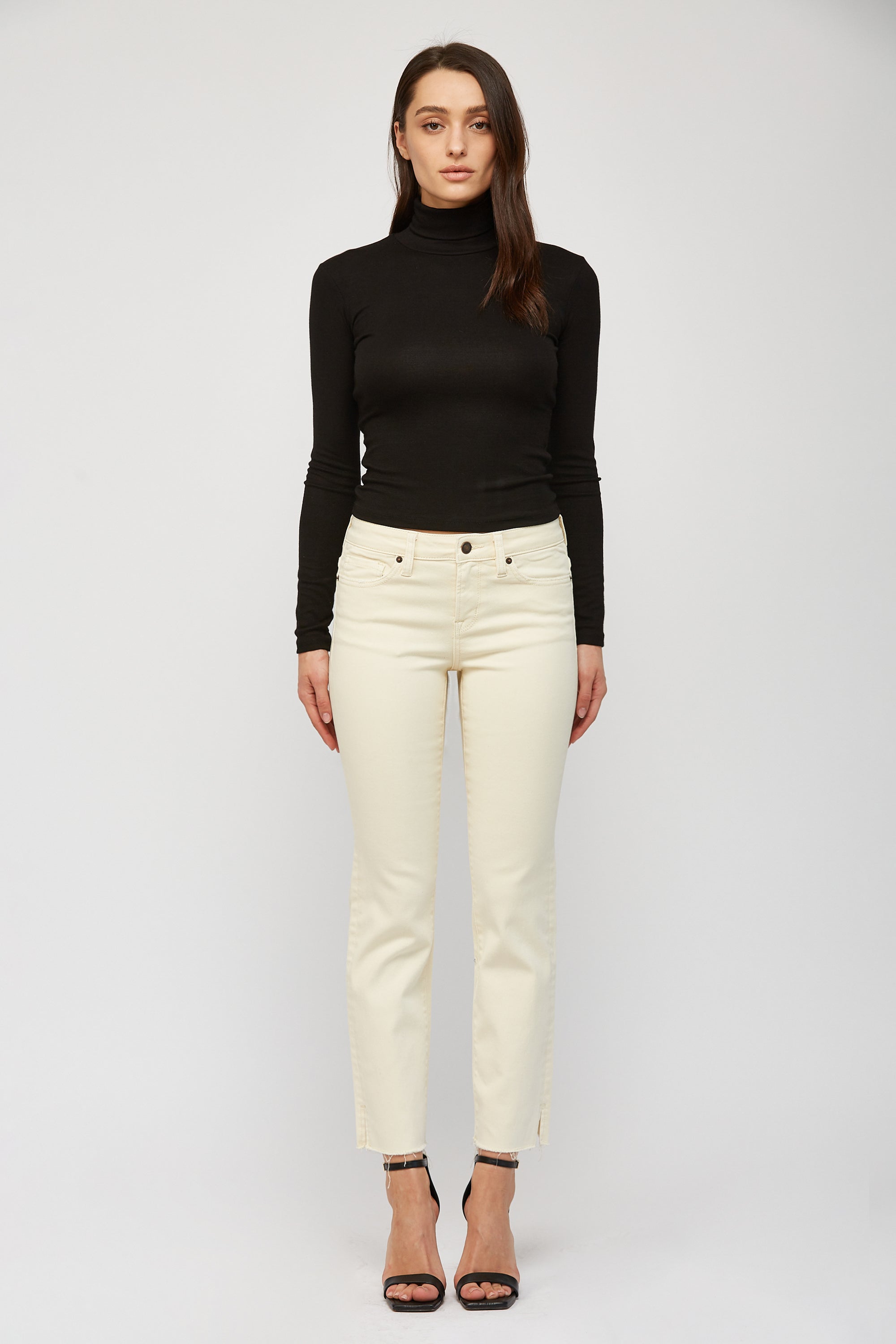 Mica Denim Mid Rise Straight Leg with Bottom Slit Secondary image