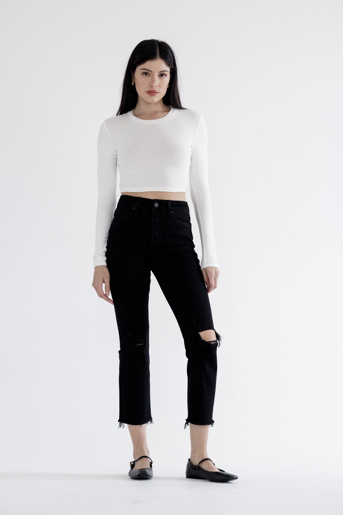 High Rise Straight Crop