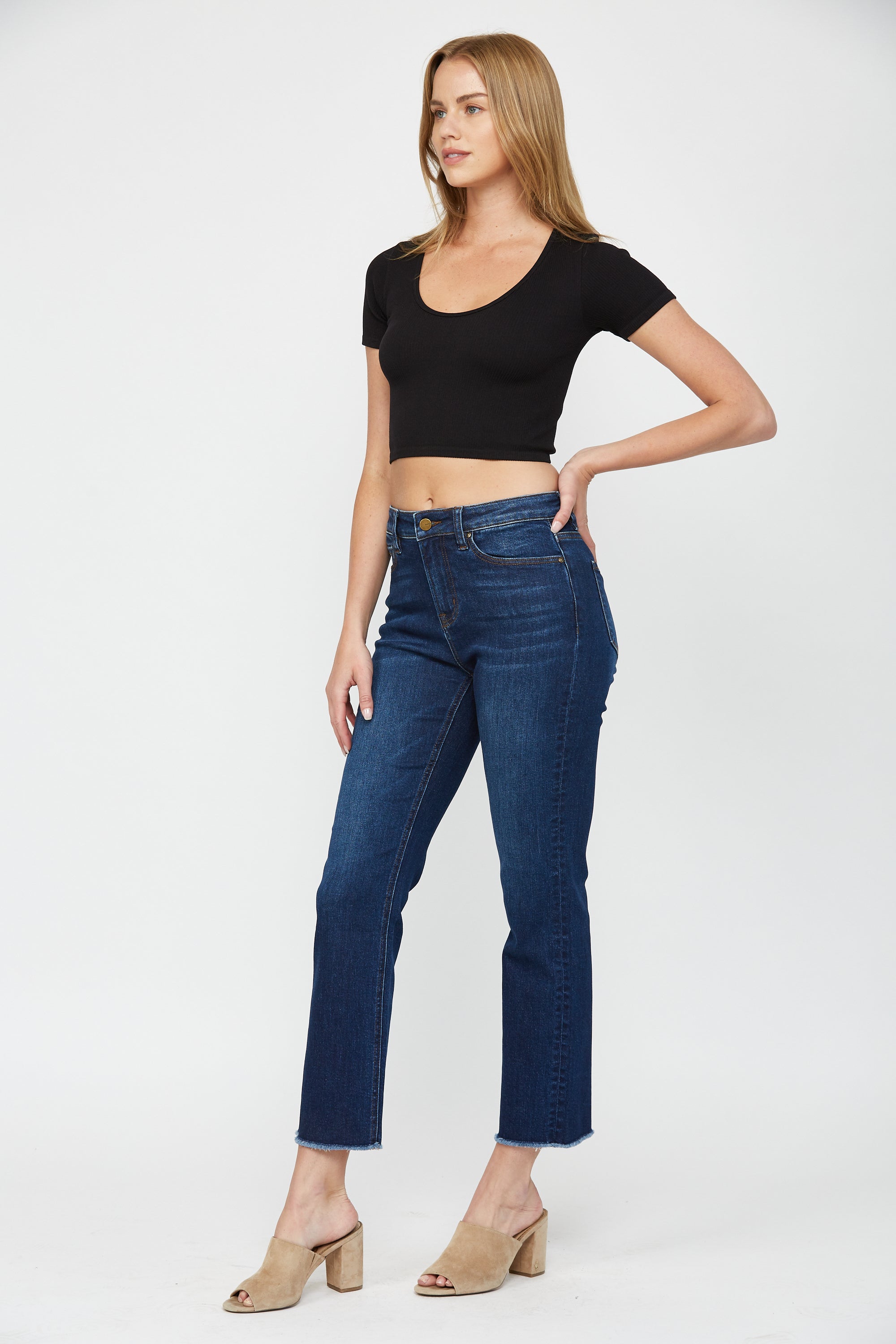 High Rise Straight Crop