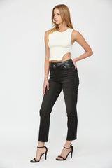 CRISS CROSS HIGH RISE SLIM STRAIGHT ANKLE