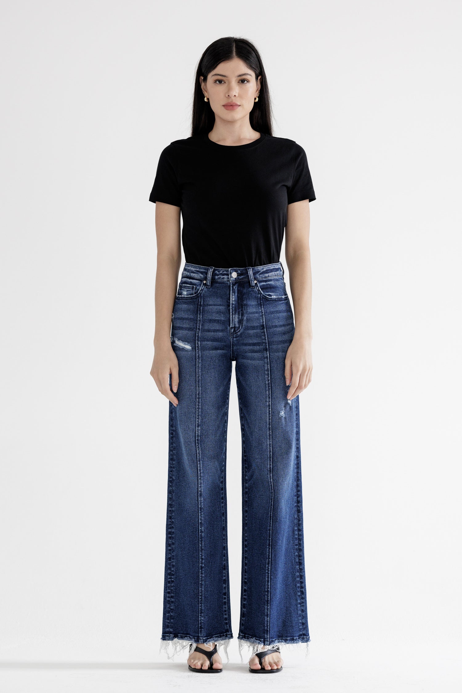 Mica Denim Super High Rise Seam Front Wide Leg Secondary image