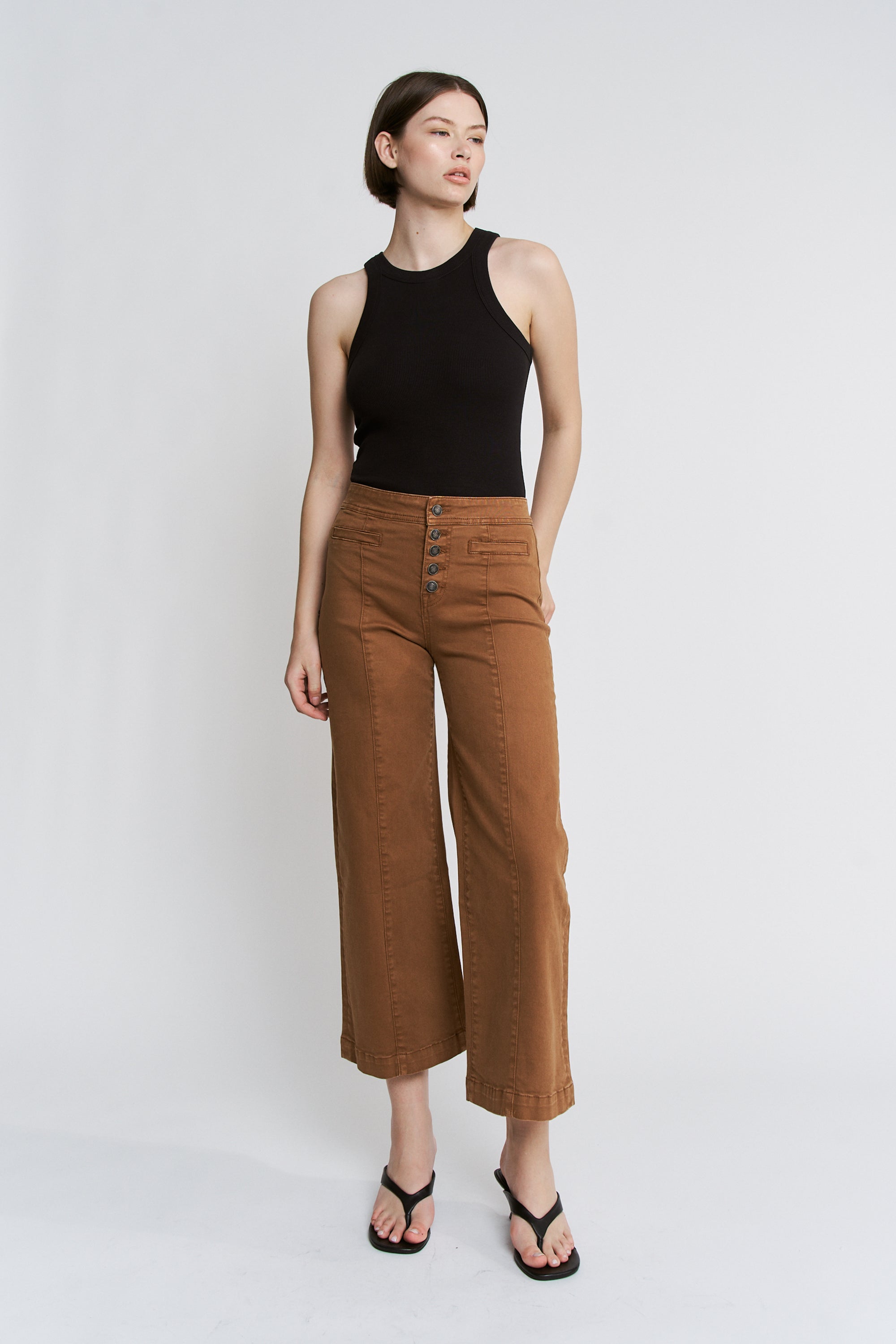 High Rise Wide Crop Leg