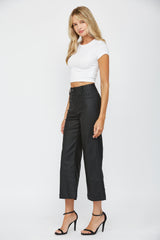 High Rise Crop Wide Leg With Welt Pocket