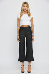High Rise Crop Wide Leg With Welt Pocket