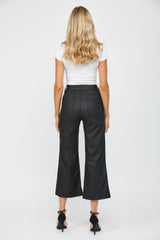 High Rise Crop Wide Leg With Welt Pocket