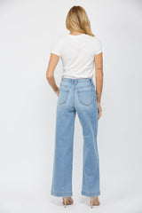 High Rise Wide Leg With Slant Pocket